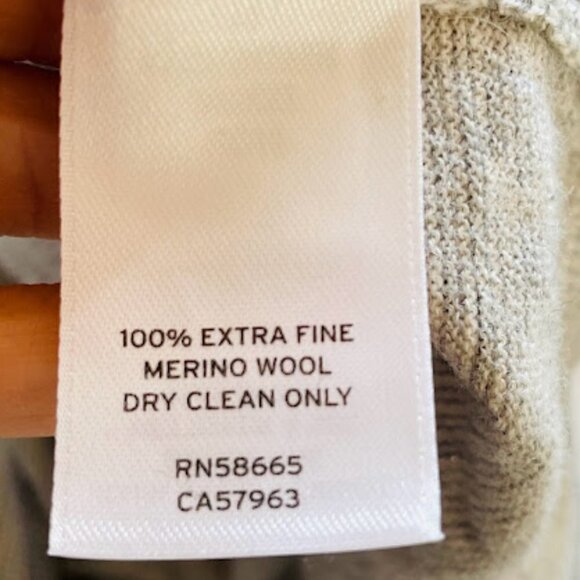 John W. Nordstrom Sweater 1/4 Zip Italian Merino Wool Stipe Grey Lightweight Med - Picture 7 of 8